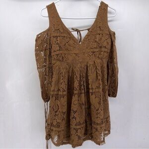 5/$25 Anama medium brown mini dress lace